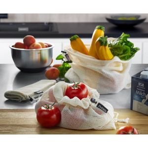 Alipis 50 Pièces Sacs à Fruits Et Légumes Filet Réutilisables Sacs Pour Légumes Frais Et Fruits De Courses Pour Réfrigérateur