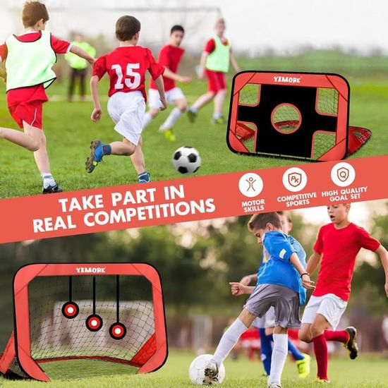 Cage De Foot Enfant YIMORE - But Pliable 120x80x80 Cm, 4 Modes De Jeu - Idéal Jardin, Plage