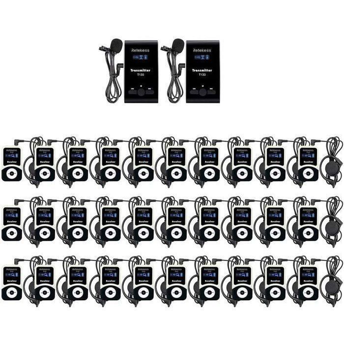 Retekess T130 Microphone Sans Fil 49 Canaux - 100m Portée, Rechargeable Pour Conférences Et Formations