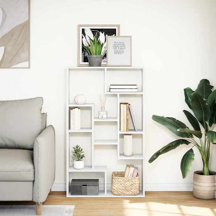 Bibliothèque étagère à Livres 60x24x76 Cm - Rangement Salon, Design Discret Sonoma Gris - Bois D'ingénierie Facile à Nettoyer
