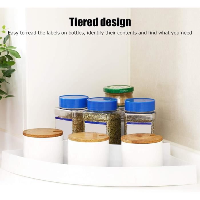 Étagère De Rangement D'Angle à 3 Niveaux Pour Épices, Étagère Debout Pour Épices De Cuisine, Étagère De Présentation Pour Bouteilles D'Assaisonnement D'Épices Pour Comptoir De Cuisine, Garde-Manger