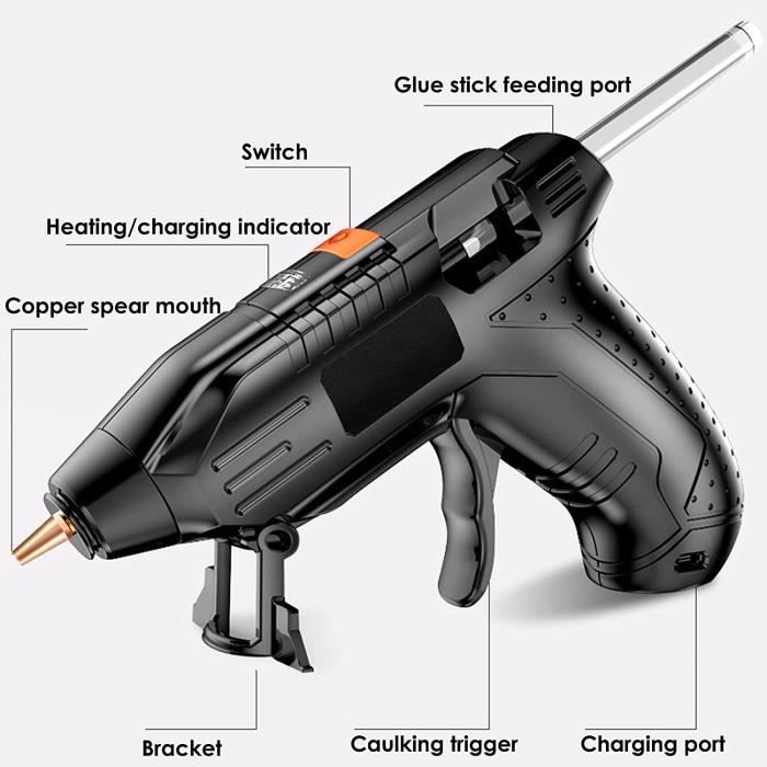 Pistolet à colle thermofusible sans fil, outil de réparation de bricolage,  aste par USB, outil de