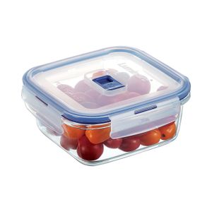 Petite Boîte Carrée En Verre Transparent Avec Capuchon - Vide De Toute étiquette, Très Bon état