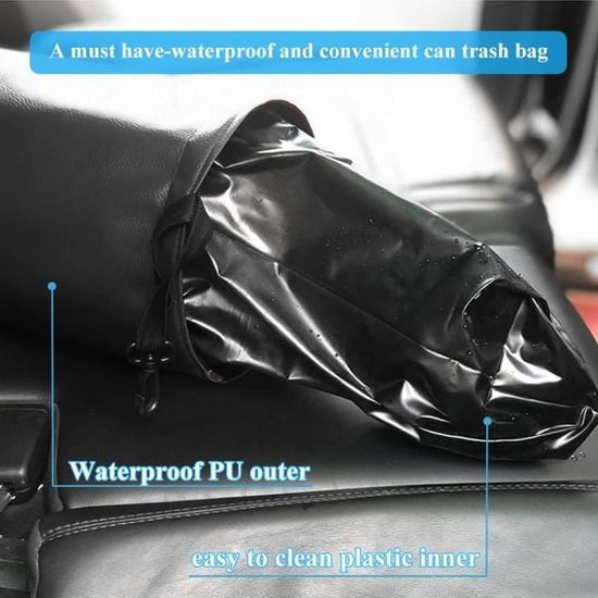 Newellsail Poubelle Voiture Pliable 12L – Sac Suspendu Imperméable Anti-Fuite, Organiseur Auto Noir Pratique Pour SUV Camion