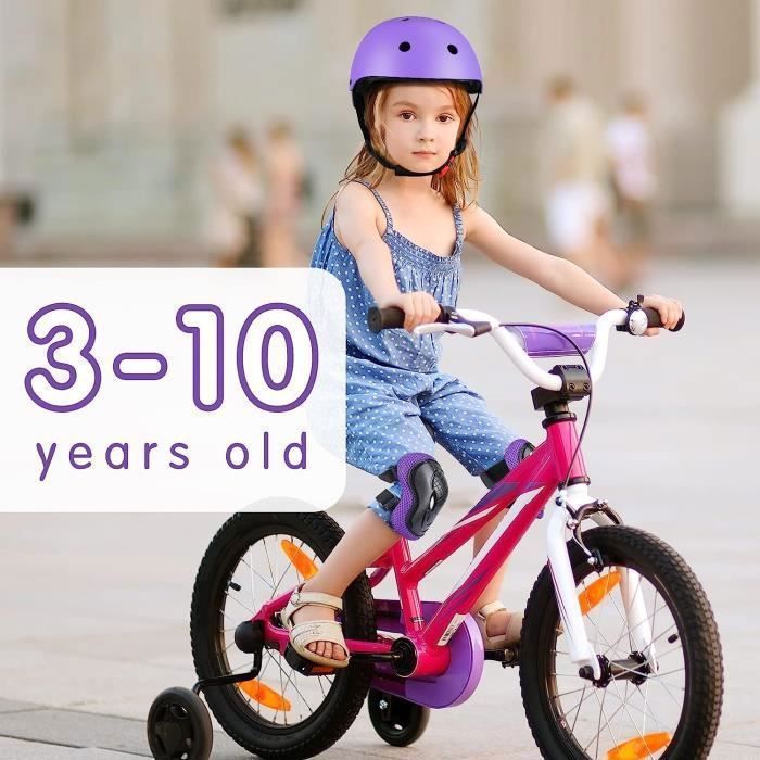 Kit Protection Enfant 7 Pièces (Casque + Genouillères + Coudières + Poignets) - Pour Roller, Vélo, Skate