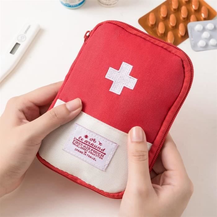 EQLEF Mini Trousse de Secours Vide, Sac d'emballage de Drogue de Sac de  Stockage de médecine Portable de pour Le Voyage extérieur