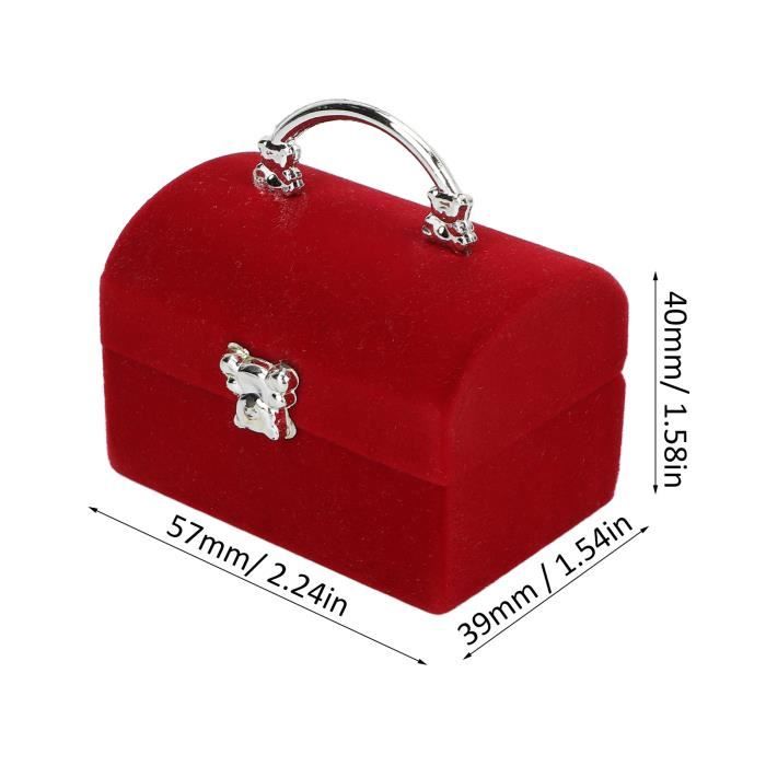 Boîte à Bijoux En Velours Rouge Bordeaux - Petite Taille, Coffret Cadeau Pour Femme - Neuf Avec Étiquettes