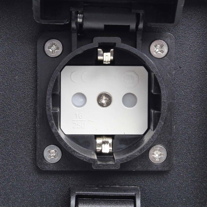 Borne De Jardin électrique WilTec 2 Prises IP44 – Aluminium, 3680W, Pour Extérieur