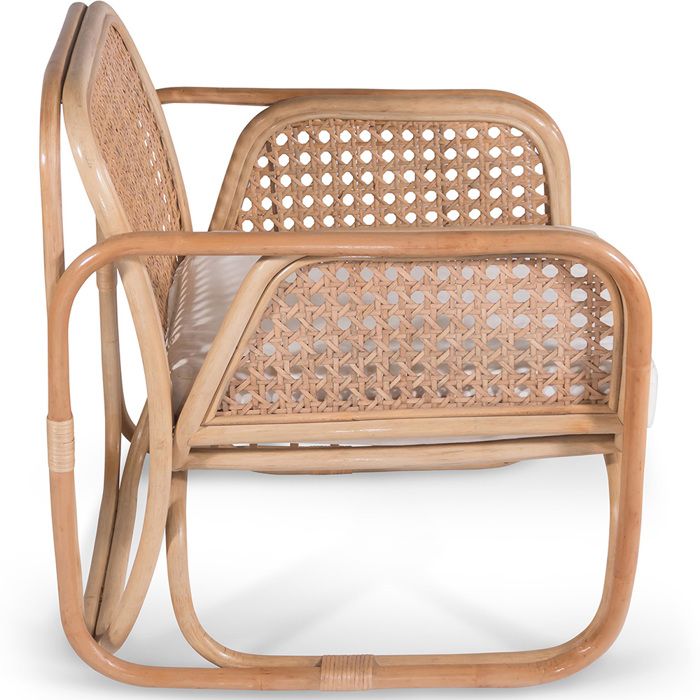 Fauteuil en rotin avec accoudoirs, design Boho Bali - Leta Blanc ...