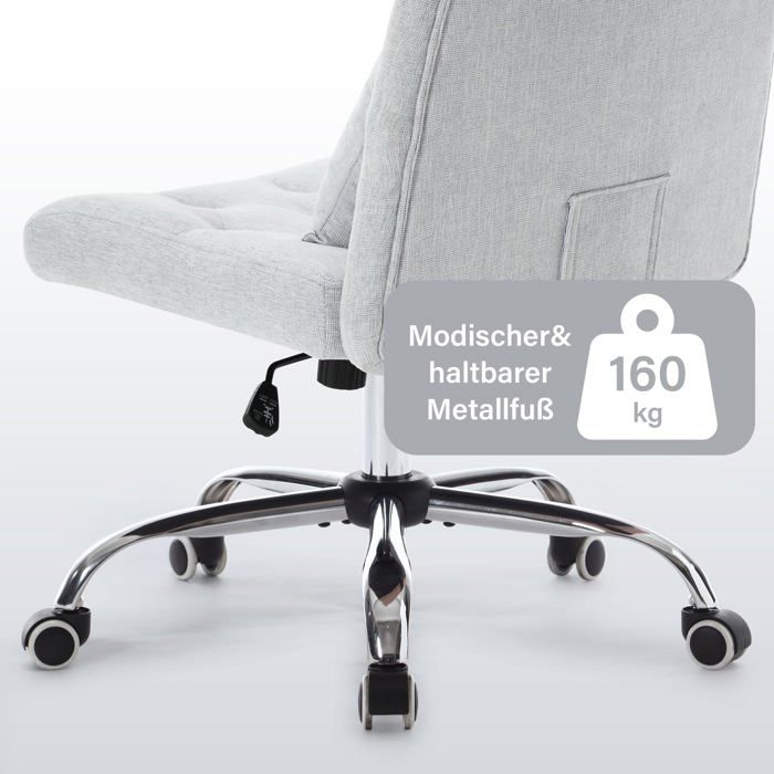 Naspaluro Chaise Bureau Sans Accoudoirs Velours Rose - Fauteuil Pivotant Dossier Inclinable Et Hauteur Réglable