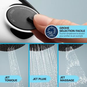 APOMOONS Support Pommeau De Douche Réglable En Acier Inoxydable Noir - Porte Pommeau Universel Avec Crochet Rond Pour Serviettes