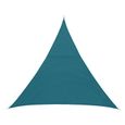 Voile d'ombrage triangulaire Shae Bleu canard - Hespéride - Protection anti-UV - 300x300x300cm - 280g/m²-0