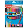MAPED Boîte Carton de 36 Crayons de Couleur Color'peps-0