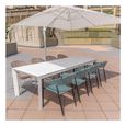 Table de repas de jardin en Aluminium Blanc 280 cm - NIHOA - L 280 x l 100 x H 75 cm-0