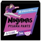 PAMPERS Couche jetables-Couches d'apprentissage Ninjamas Fille, 54 Sous-Vêtement De Nuit, 8-12 Ans. Paquet 1 Mois