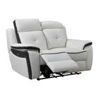 VENTE-UNIQUE Canapé 2 places relax électrique en cuir ANGELIQUE - Blanc/anthracite
