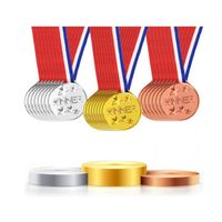 Médailles pour Enfants, 30 médailles d'or en Plastique gagnantes, Médaille d'or, Médaille d'argent, Médaille de Bronze avec Collier