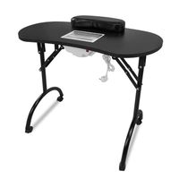 Aufun Table de manucure pliable, portable avec roulettes, avec tiroir de rangement et sac portable, 98 x 44 x 77 cm -Noir