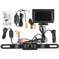 Kit de système de caméra de recul sans fil pour voiture - camion - camionnette - camionnette - camping-car, noir