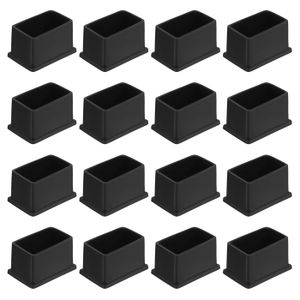 Lot De 4 Cache-pieds De Meuble En Caoutchouc Noir - 50x30mm, Intérieur Carré - Neuf Uxcell