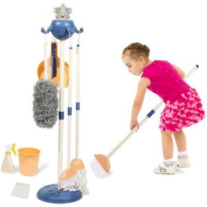 Kit ménage pour enfant avec accessoires coloris Bleu et Rouge - Cdiscount  Jeux - Jouets