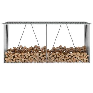 ABRI JARDIN - CHALET Abri de stockage à bois - Acier galvanisé - 330x84
