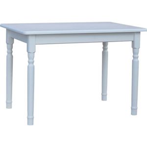 TABLE DE CUISINE  Table rectangulaire en bois de pin laqué blanc pour cuisine ou salle à manger
