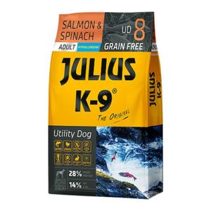 CROQUETTES Julius-K9 Salmon & Spinach - Croquettes sans céréales - Pour chien adulte - 10kg