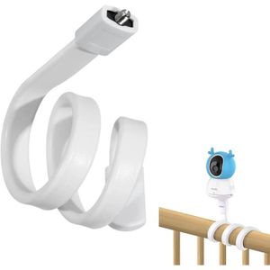 Support de Webcam, Support de caméra universel de Moniteur Bébé Filetage  1/4 avec 2 adaptateurs 3/8 bras flexible en col de cygne compatible avec  moniteur appareil photo téléphone (40cm Blanc) : 