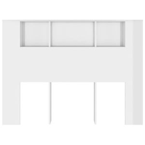 TÊTE DE LIT Armoire de tête de lit - FAFEICY - Blanc brillant - 140x18,5x104,5 cm