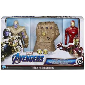 FIGURINE - PERSONNAGE Avenger Gant Thanos avec Figurine Thanos et Iron Man Titan Hero Series