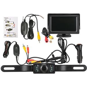 RADAR DE RECUL Kit de système de caméra de recul sans fil pour voiture - camion - camionnette - camionnette - camping-car, noir