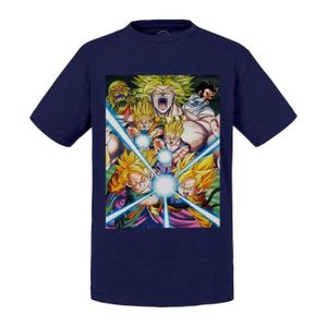 T-SHIRT T-shirt Enfant Bleu Dragon Ball Z Broly Sayan Anim