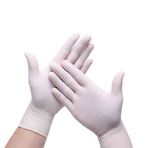 Baban 100pcs jetables Gants en Latex en Nitrile Gants M/édicaux en Nitrile sans Poudre Gants de Qualit/é Alimentaire Gants en Caoutchouc Naturel Taille S M L XL//Blanc
