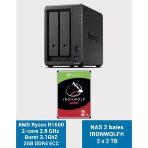 SERVEUR STOCKAGE - NAS  Synology DS723+ Serveur NAS IRONWOLF 4To (2x2To)