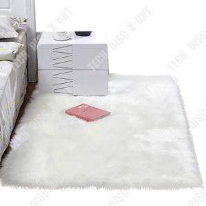 TAPIS DE BAIN  TD® Blanc pleine boutique petit tapis tapis hiver imitation mouton en peluche chambre fenêtre antidérapant tapis de sol photo
