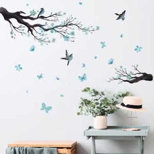 S] Decoration murale salon, Stickers muraux salon arbre, Sticker muraux 3d, Sticker  mural cuisine adhésif, acrylique arbre Bleu - Cdiscount Maison