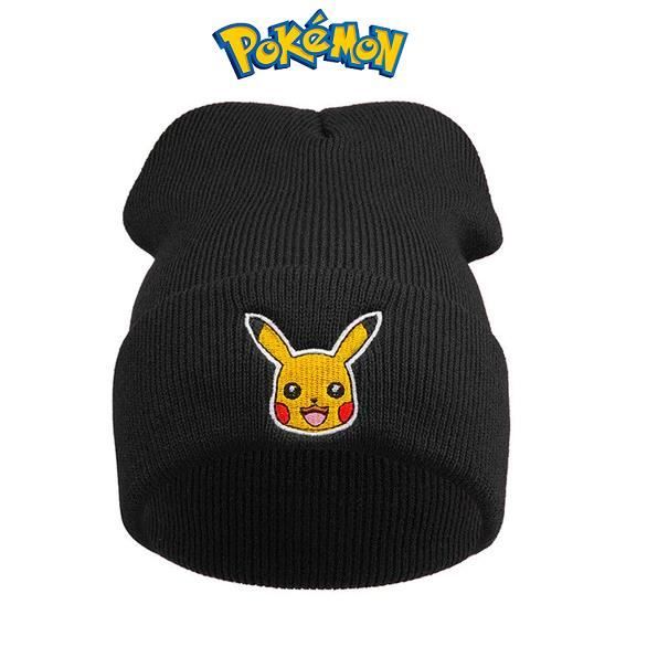 Bonnet en maille jacquard - Noir/Pokémon - ENFANT