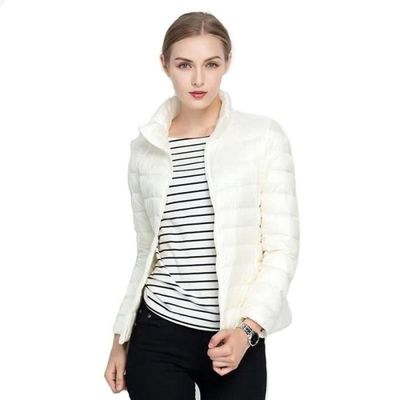 DOUDOUNE Doudoune femme courte fine legere 90 duvet hiver col montant Blanc grande taille S 3XL Or Cdiscount Pret a Porter