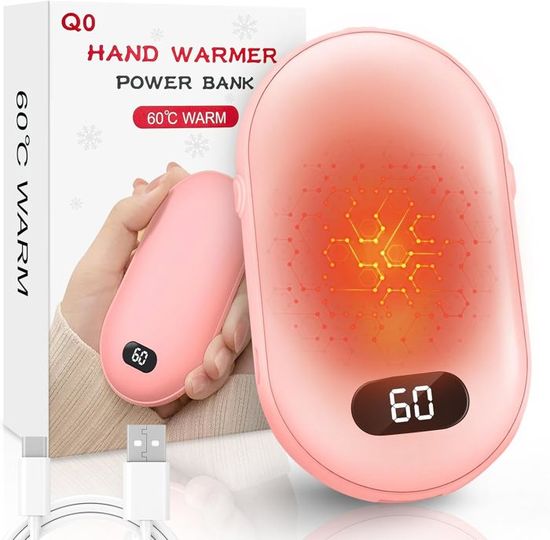 Chauffe-mains Rechargeable Magnétique 2 En 1 - 6000mAh, 3 Niveaux De Chaleur, Pour Golf, Camping, Ski (cadeau Hiver) - 2