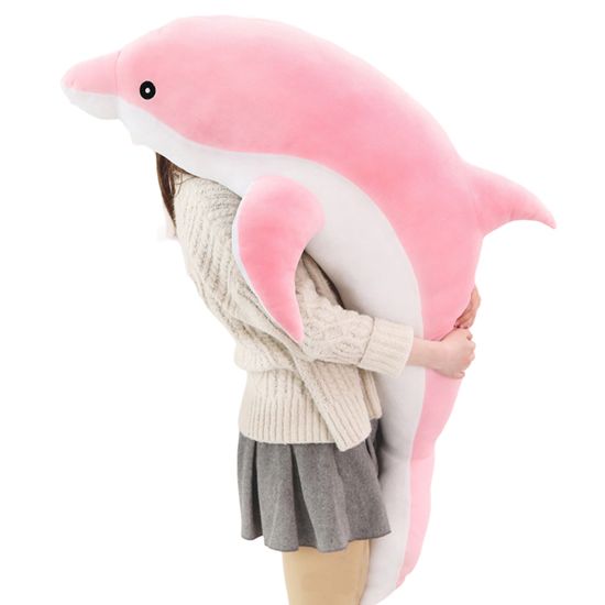 Jouet - OKUMGGYJ - Peluche dauphin rose - 70 cm - Coton PP - Pour enfants à partir de 3 ans