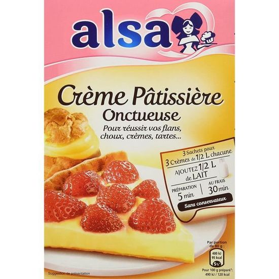 Alsa Preparation Creme Patissiere 3 Sachets 390 G Achat Vente Aide Patisserie Alsa Preparation Creme Cdiscount