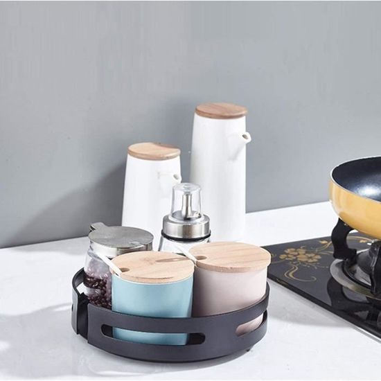 Slow Slog Lazy Susan Lot De 2 Organiseurs Rotatifs à 360 Degrés En Plastique Transparent Pour Cuisine, Réfrigérateur