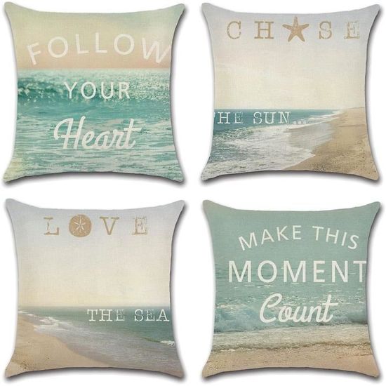 ARNTY Housse De Coussin, Housse Coussin 45x45 Lot De 4 Housses De Coussin Taie D'oreiller