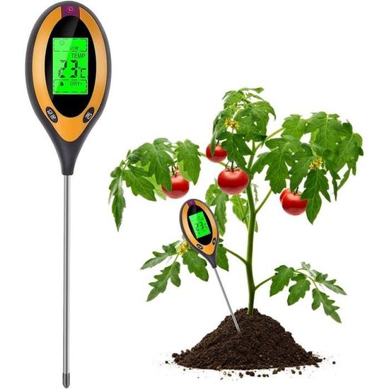 Testeur Sol 3-en-1 PH, Humidité, Fertilité - Pas Besoin Pile, Facile à Lire - Pour Jardin, Pelouse, Plantes Intérieur/extérieur