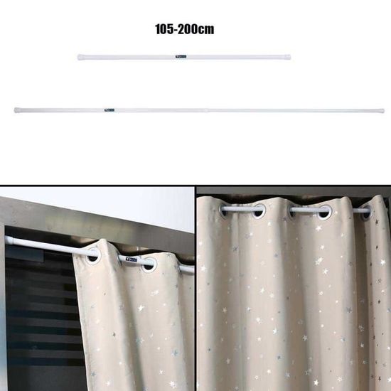 1pcs 105-200cm Barre rideaux de douche Tringle à rideaux extensible télecospique pour salle de bain armoire 