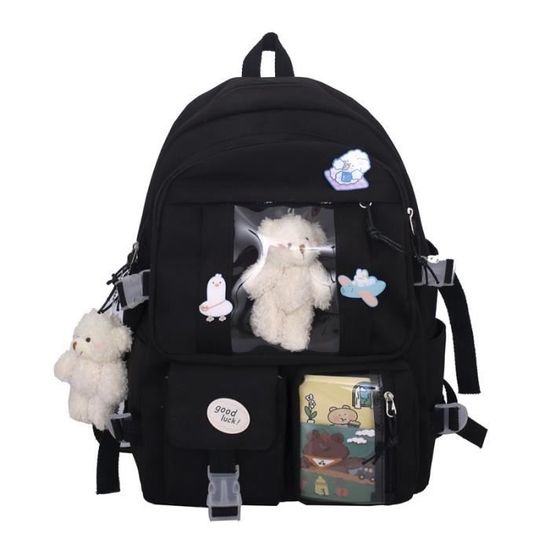 Avec une poup e Noir Sac Dos De Lyc e Japonais Pour Filles