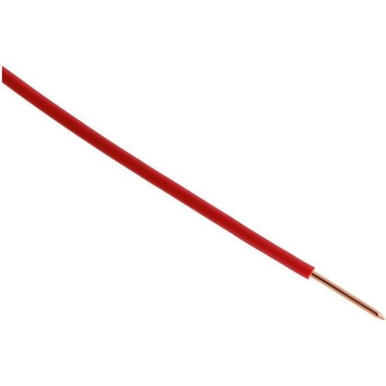 Fil d'alimentation électrique HO7V-U 2,5mm² Rouge 5m.[D1366 ...