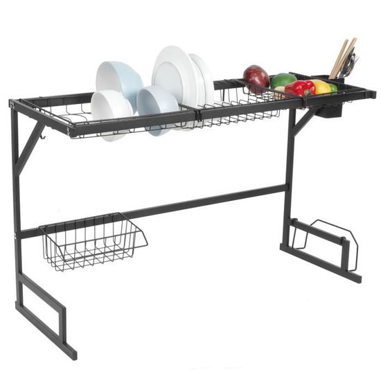 Égouttoir à Baguettes Mural INOX - Avec Panier Drainant, Gain De Place Pour Cuisine - 16,5 X 15,3 X 8 Cm