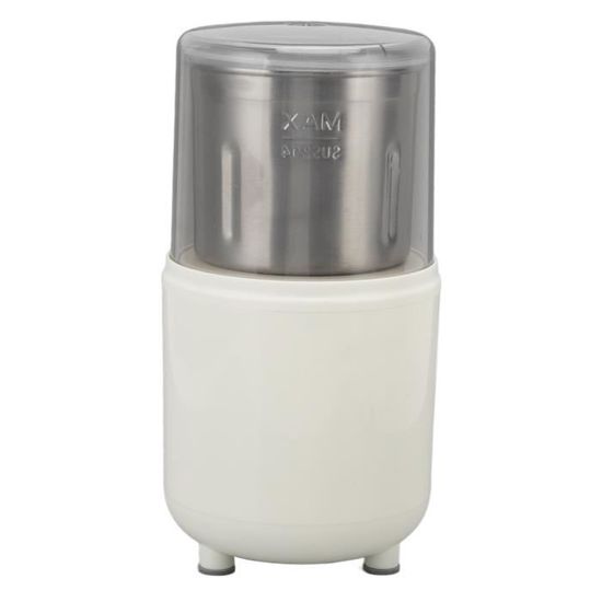 Moulin électrique Multifonction 500W - Capacité 600 Ml - 3 Lames Acier Inox Amovibles - Pour Café, épices, Noix, Céréales - 12